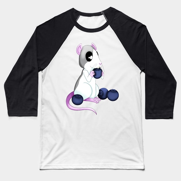 Blueberry Rat Baseball T-Shirt by CaptainShivers